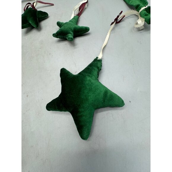 Christmas Green Velvet Star Garland With Ribbon Accents or Archway Doorway READ - Picture 3 of 6